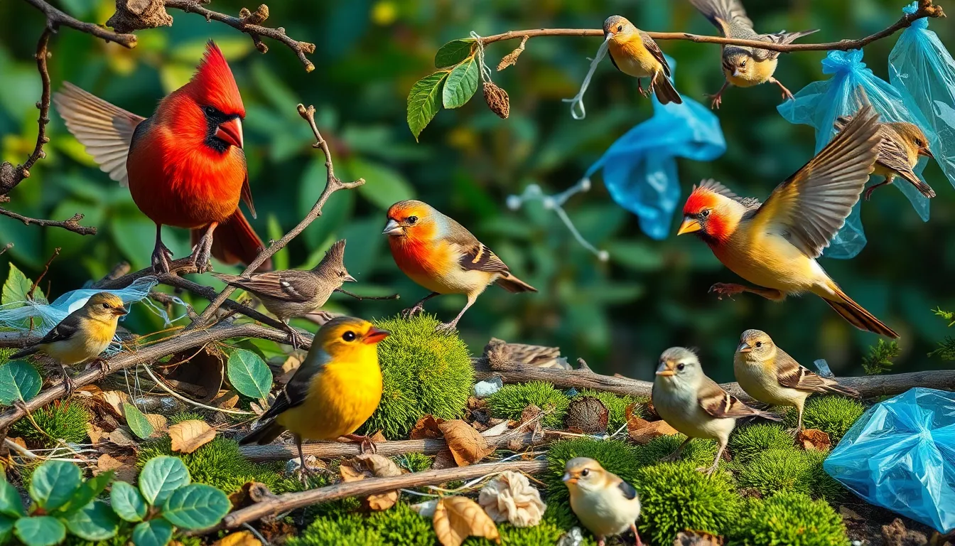 1 bird building nest