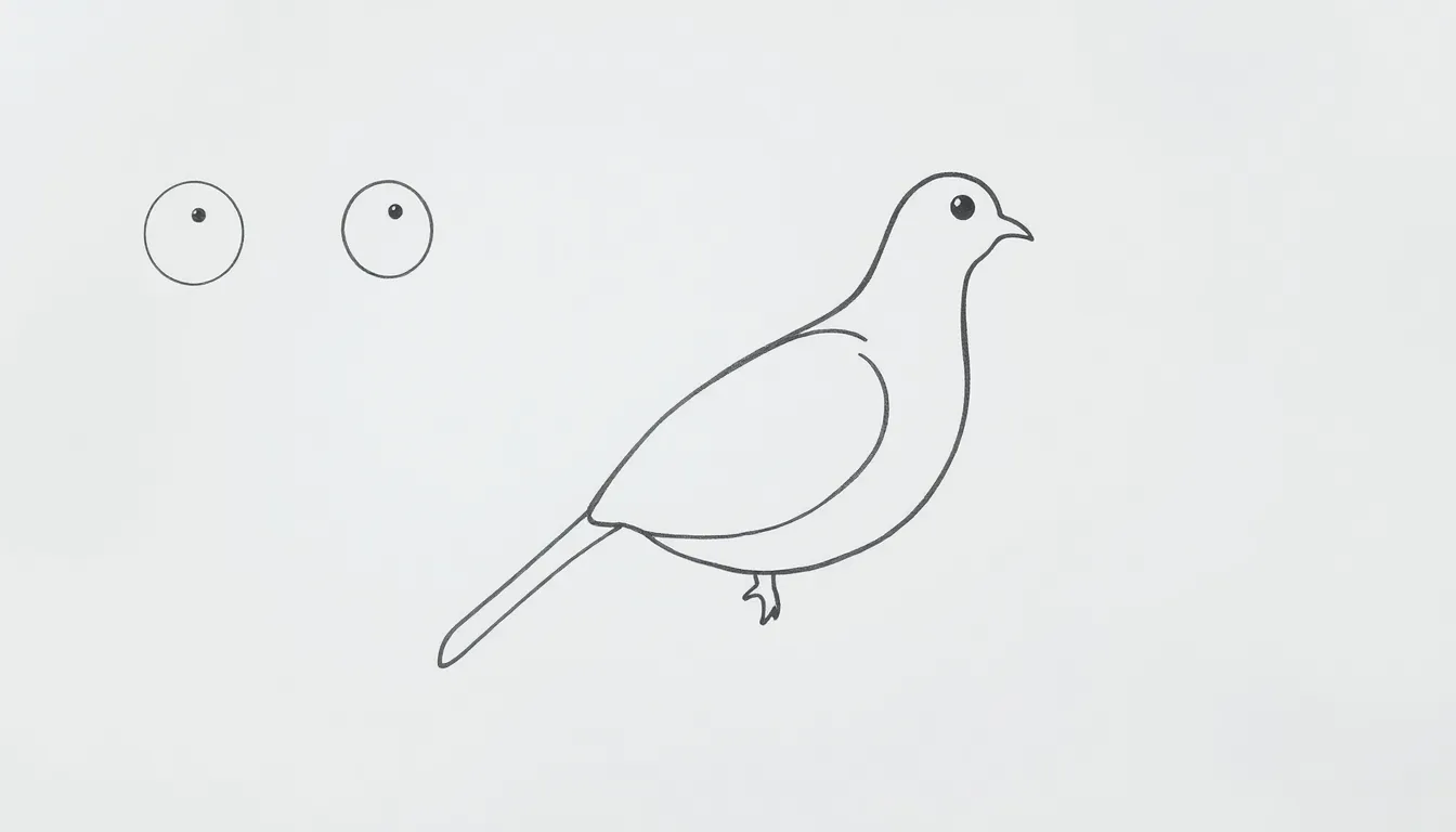 1 dove bird drawing