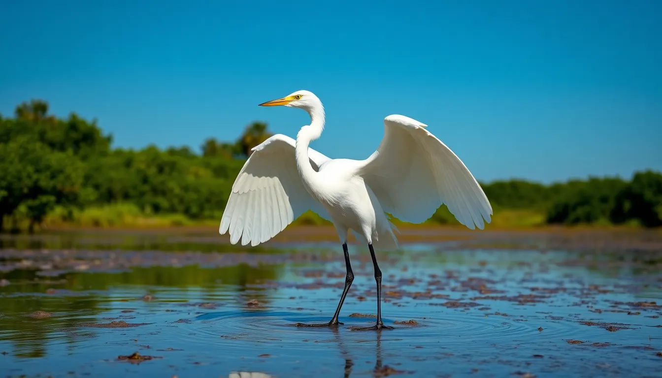 1 egret bird