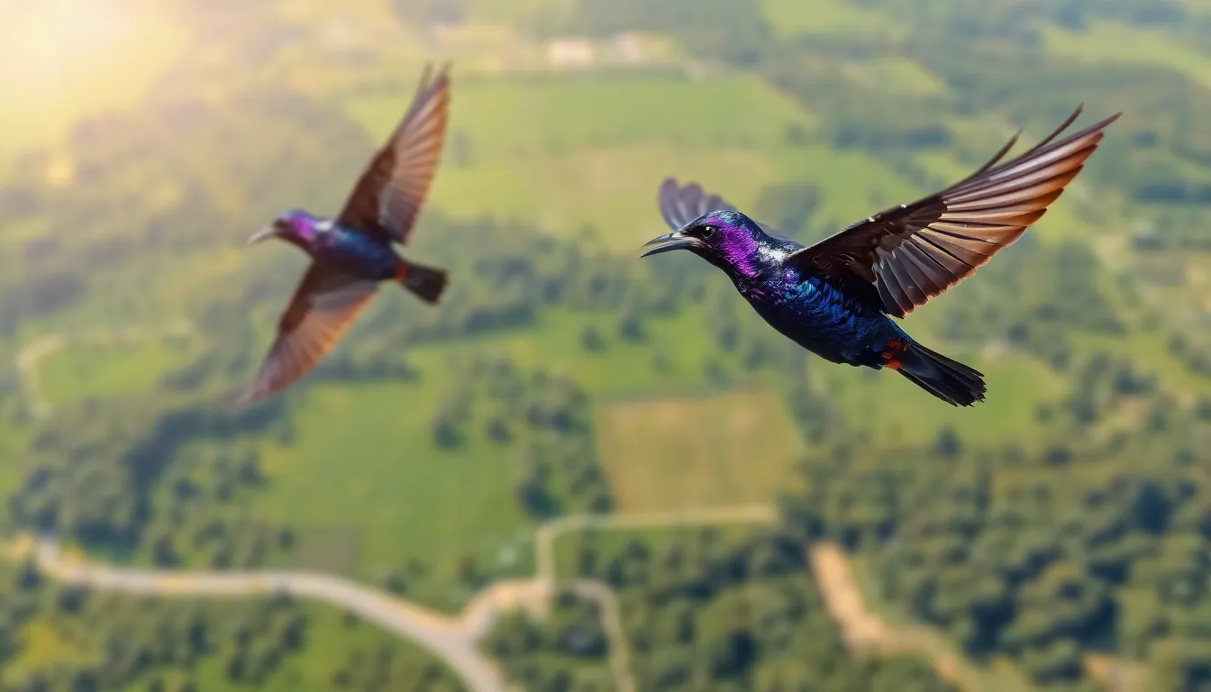 1 purple bird