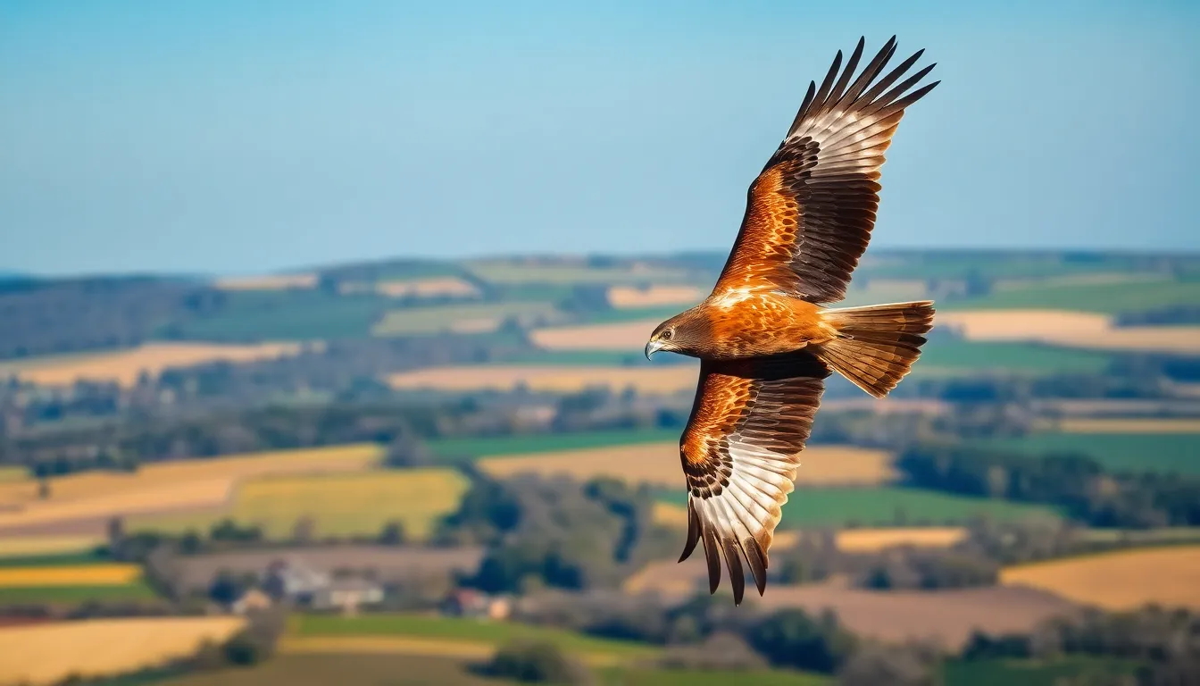 1 red kite bird