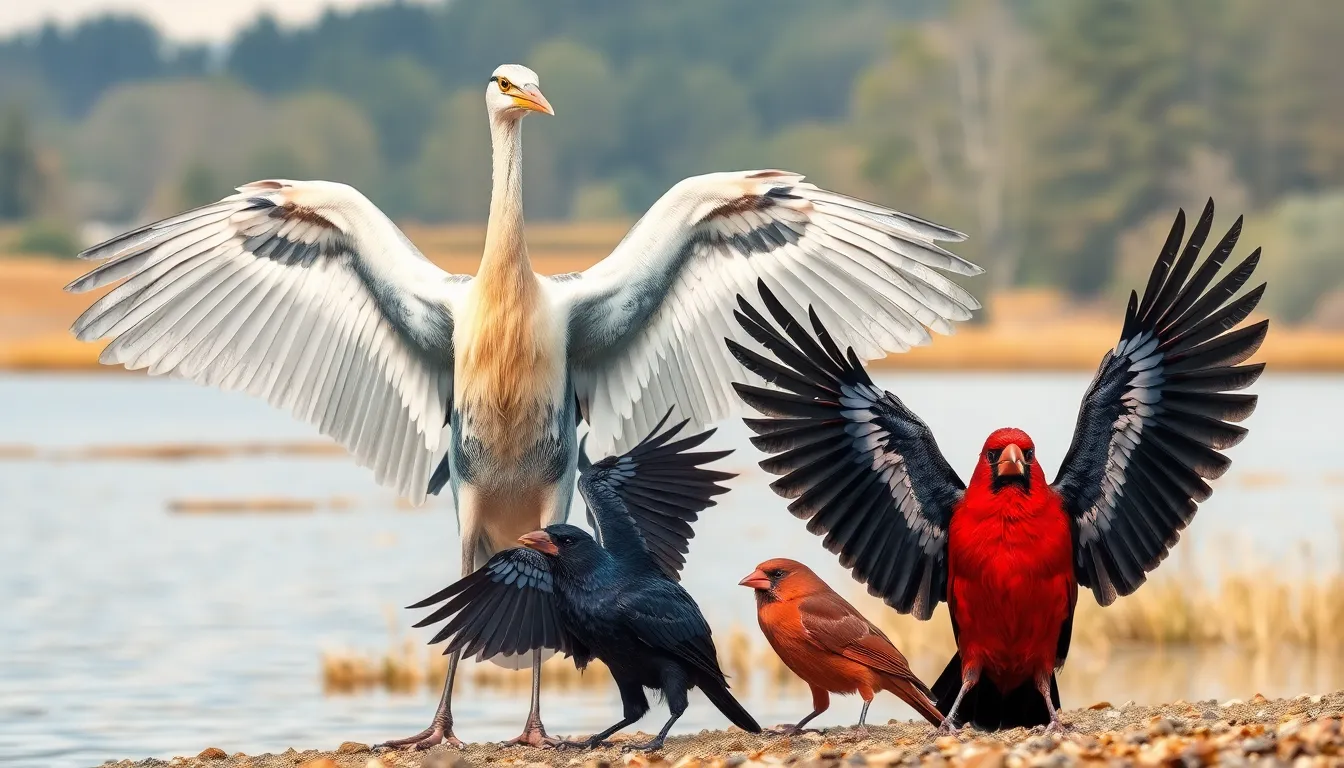 2 bird open wings