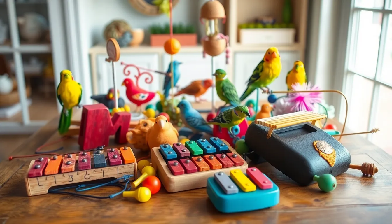 2 bird toys