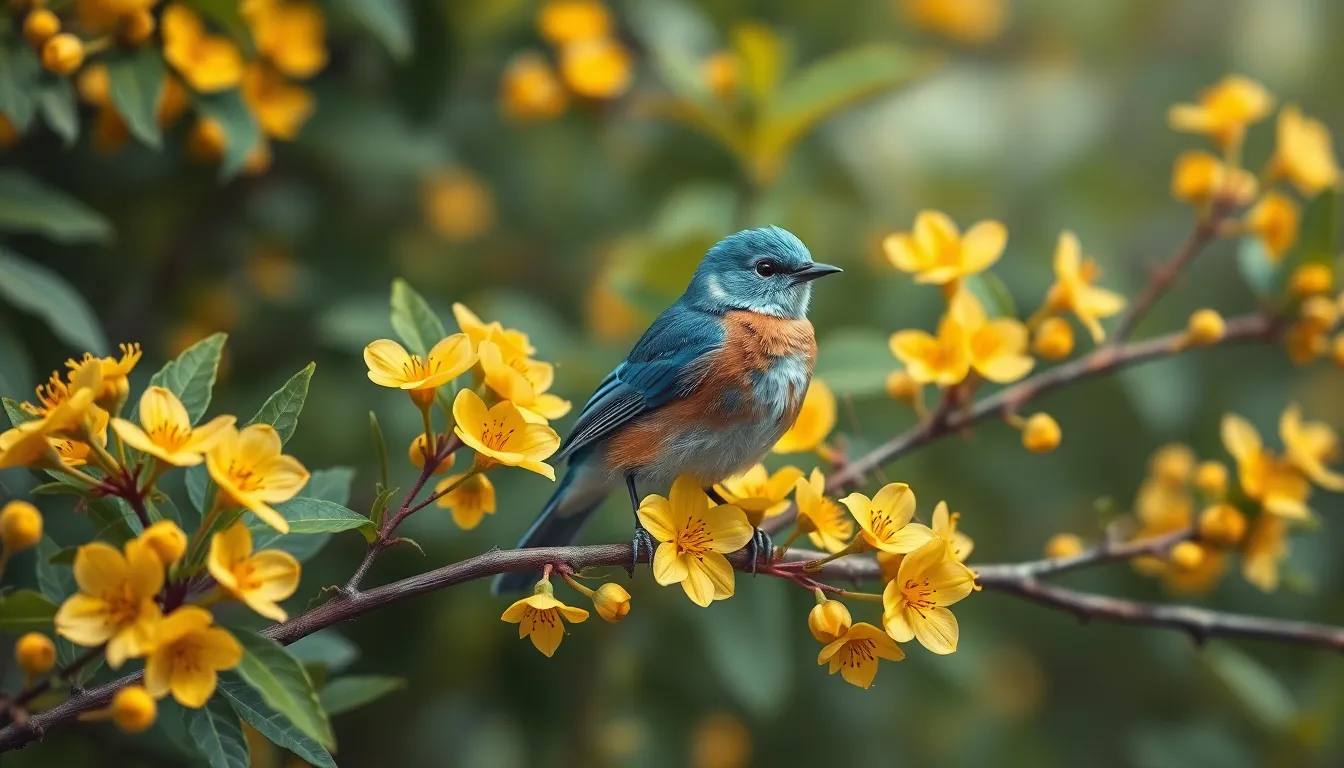 2 blue bird illustration