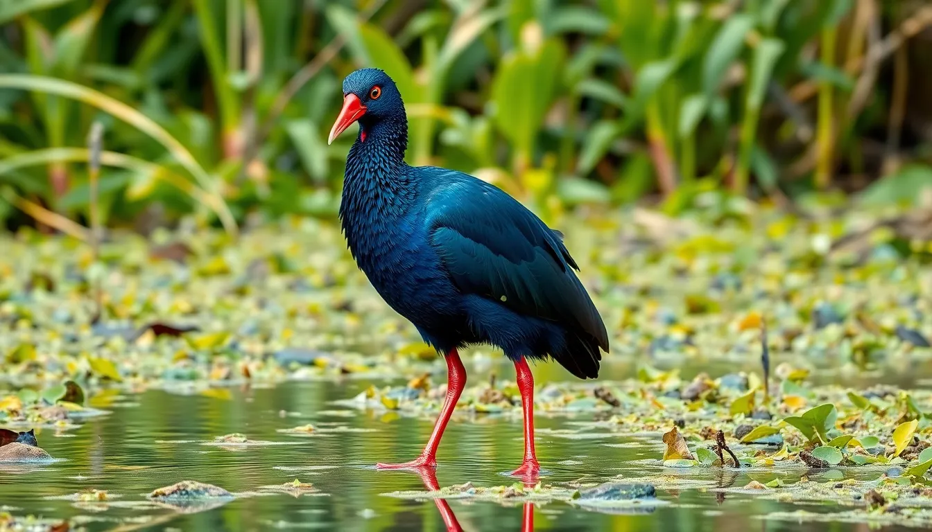 2 pukeko bird