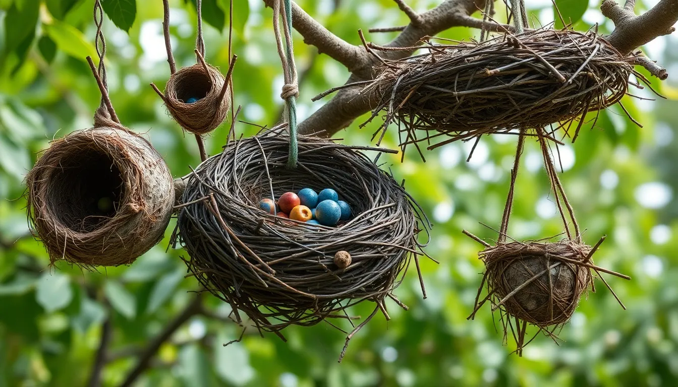 3 bird building nest