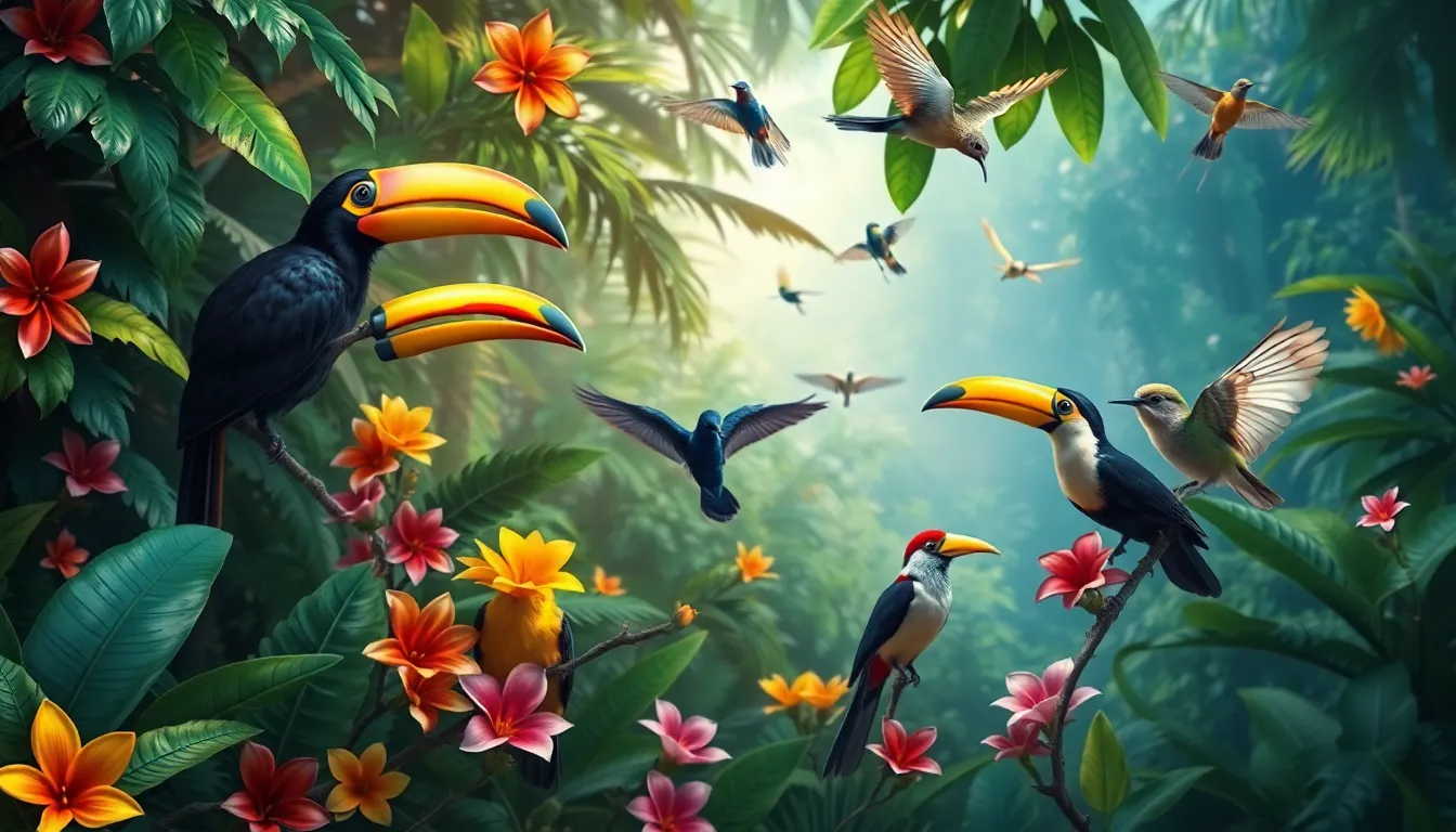3 tropical bird