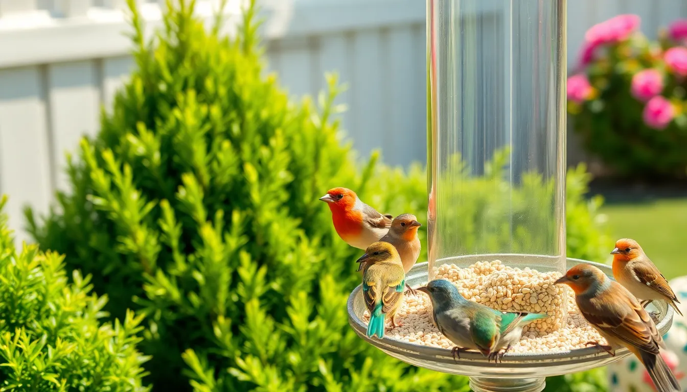 4 bird feeding