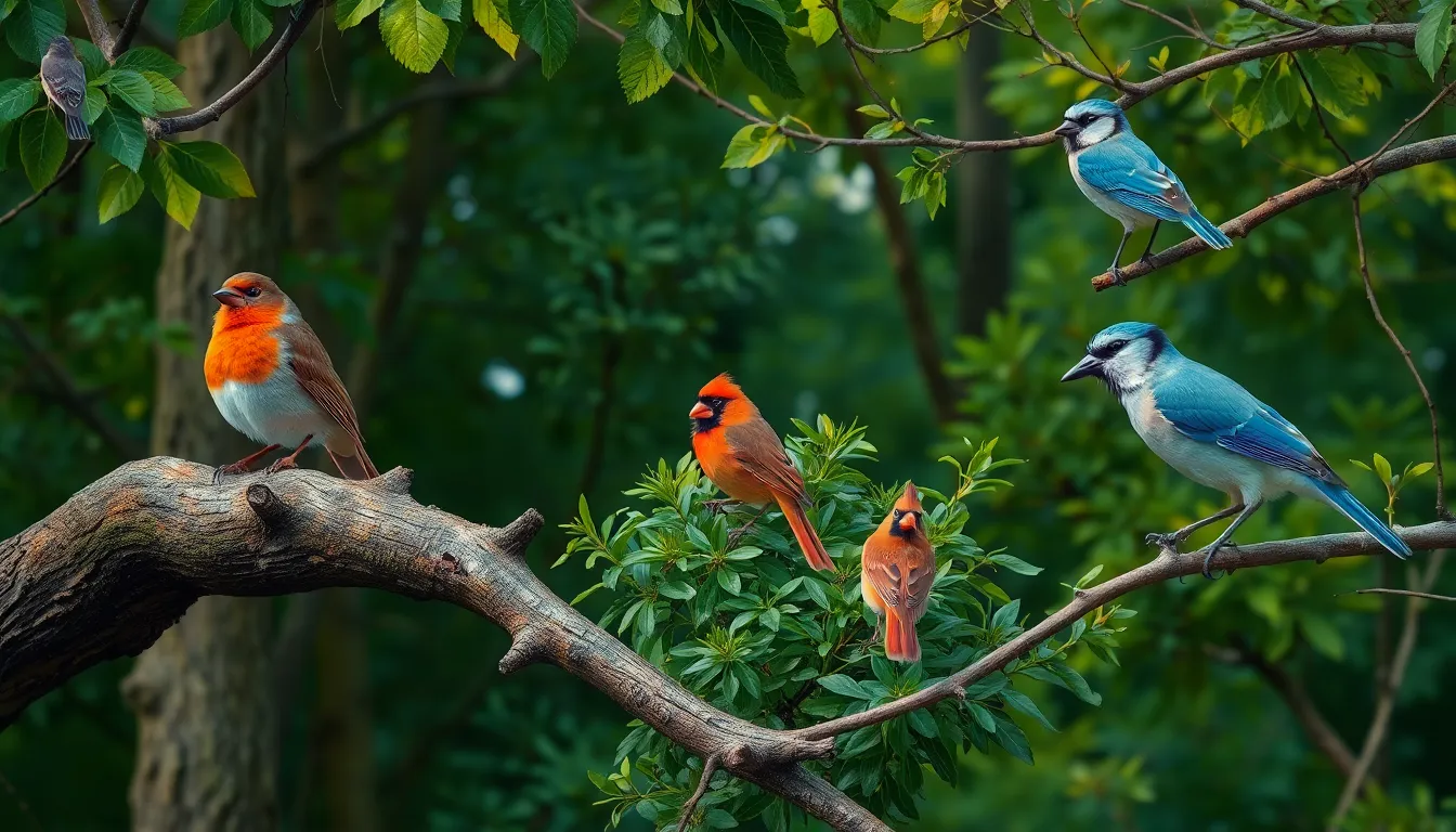4 bird on branch