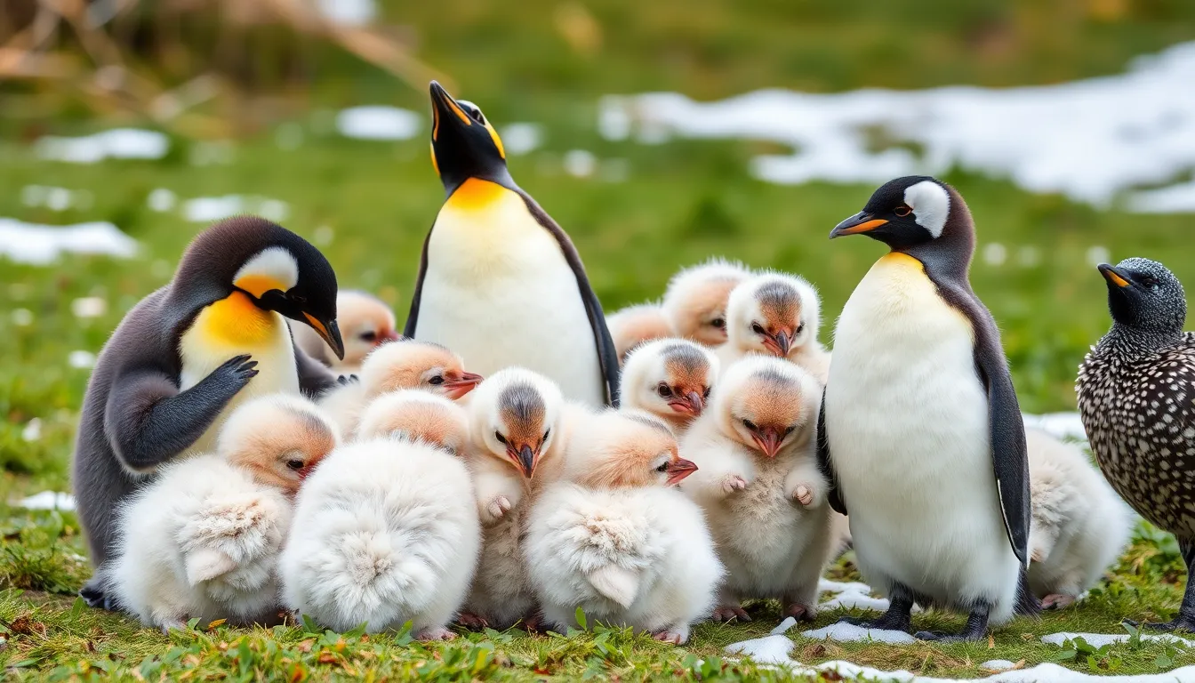 4 fluffy bird