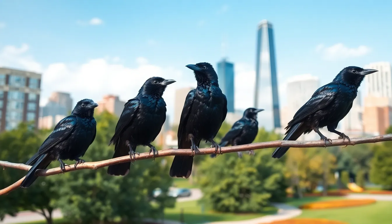 4 grackle bird