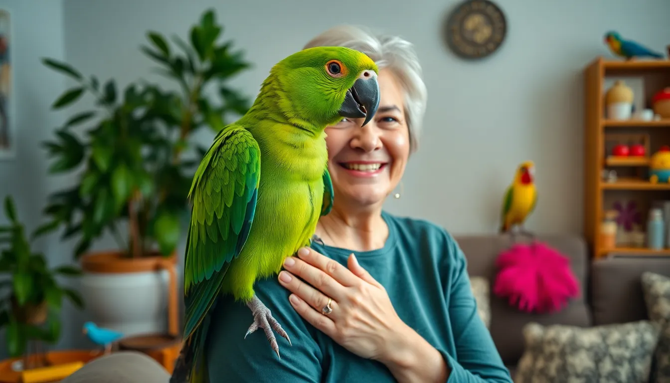 4 green parrot bird