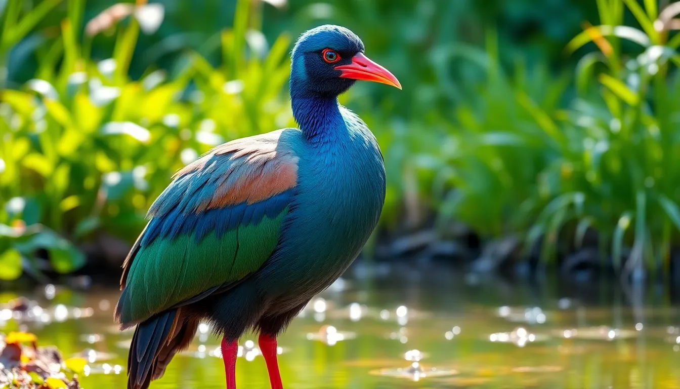 4 pukeko bird