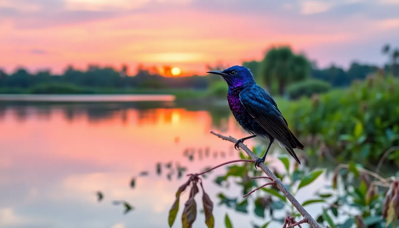 4 purple bird