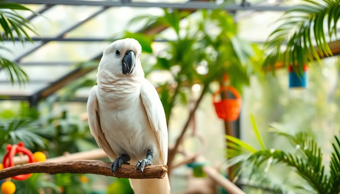 4 white parrot bird