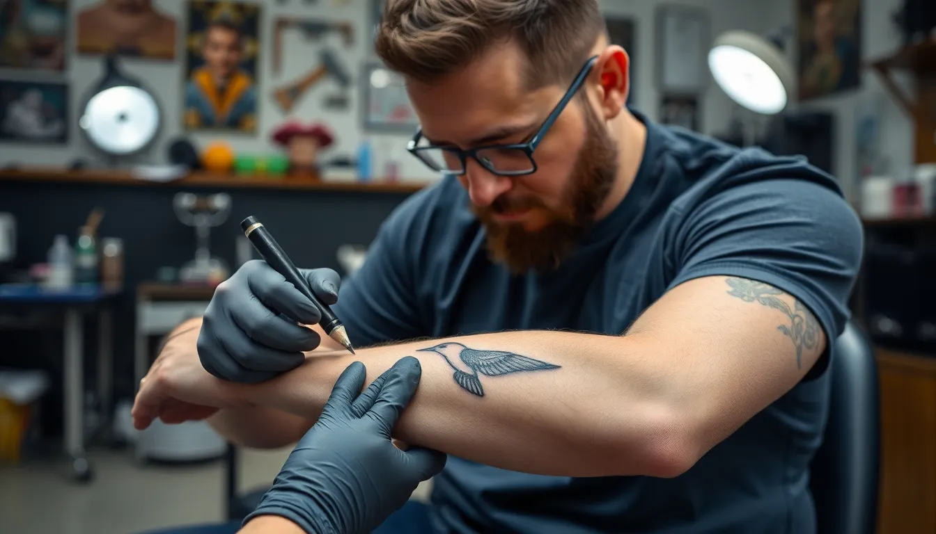 5 bird silhouette tattoos