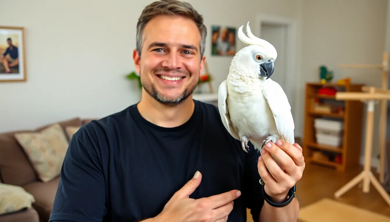 5 white parrot bird