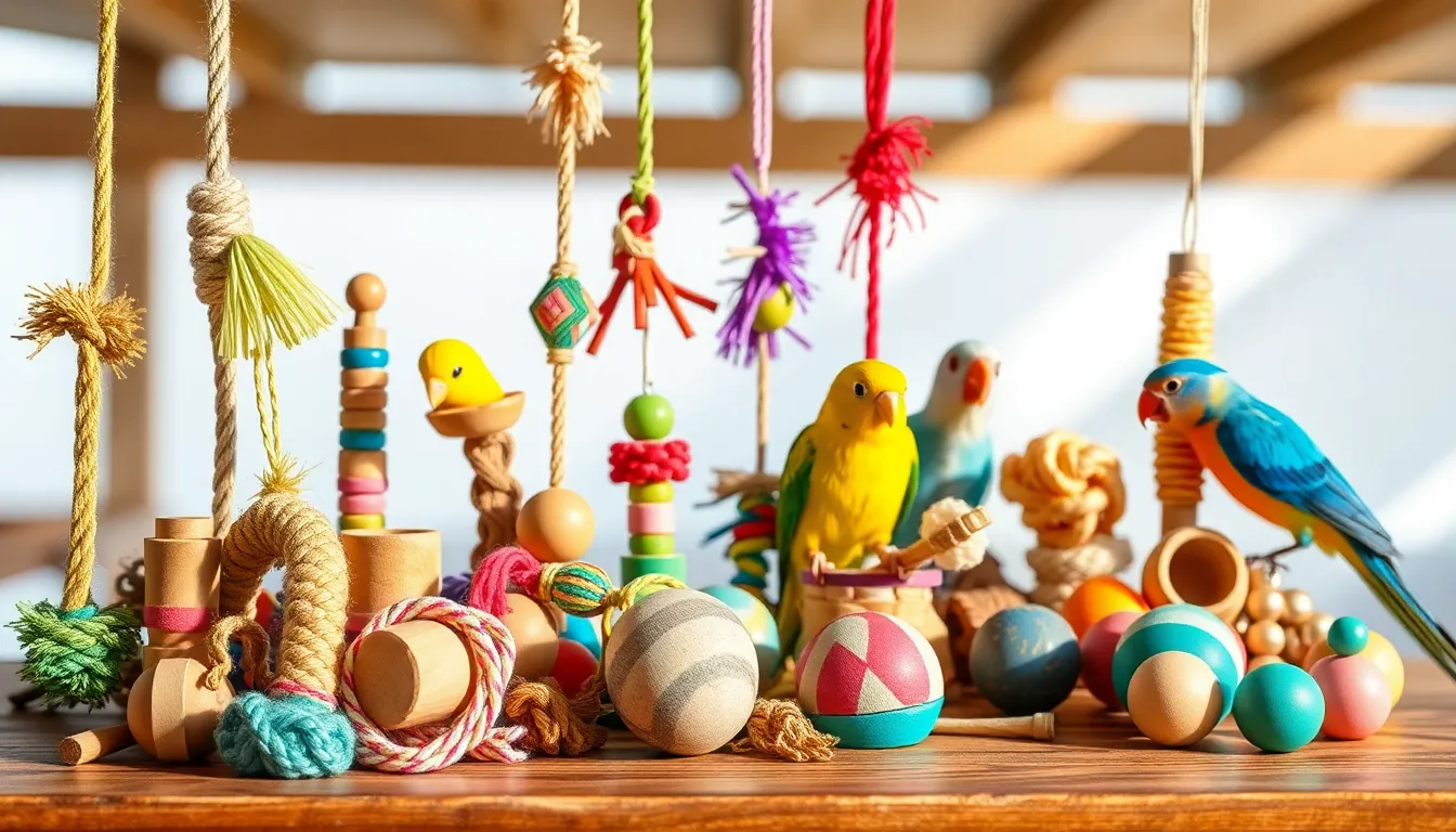 6 bird toys