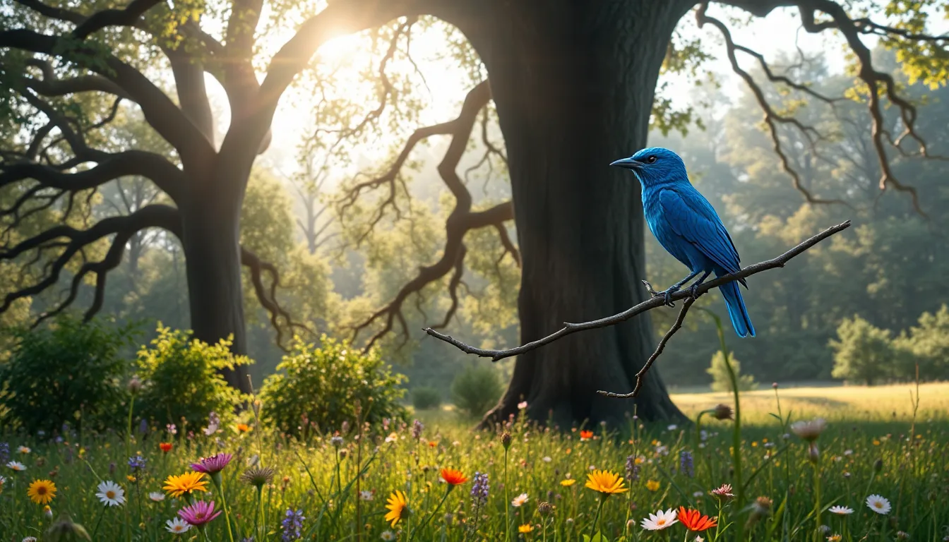 6 blue bird illustration