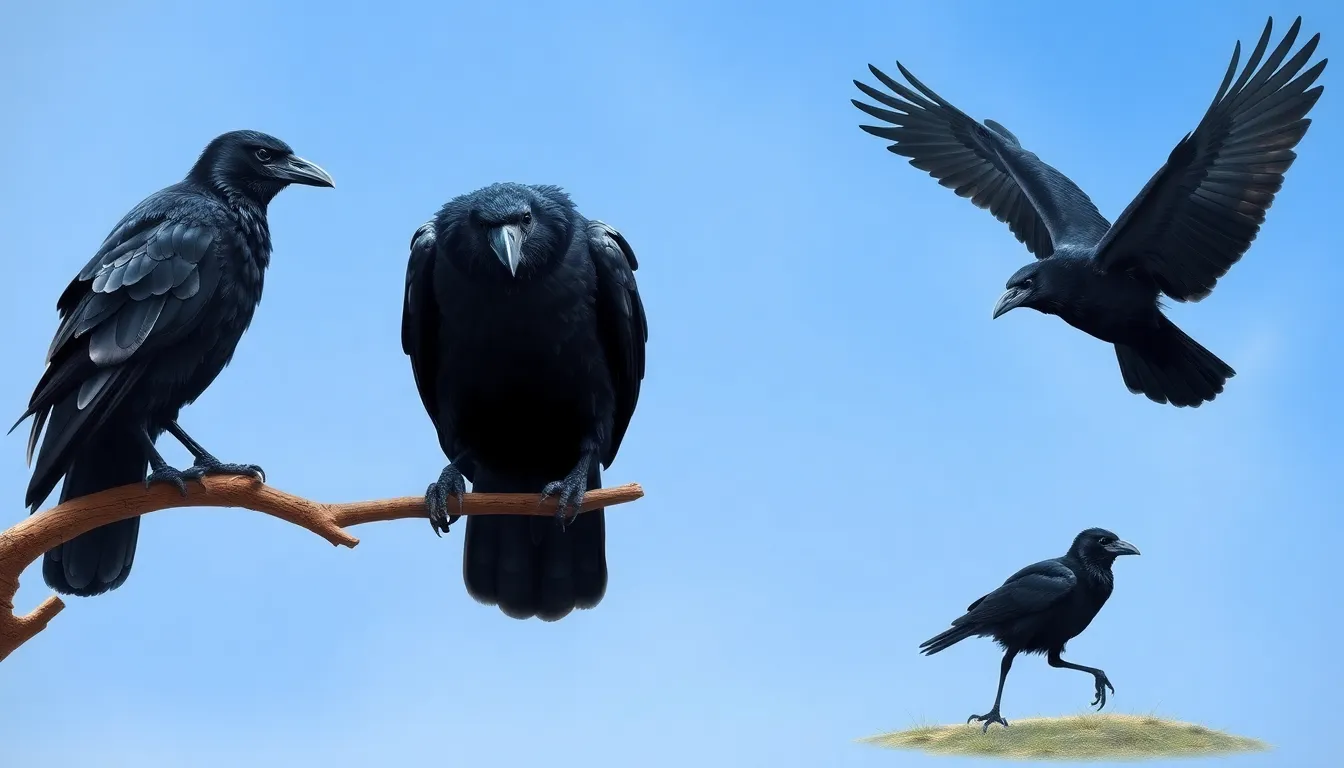 6 raven bird drawing