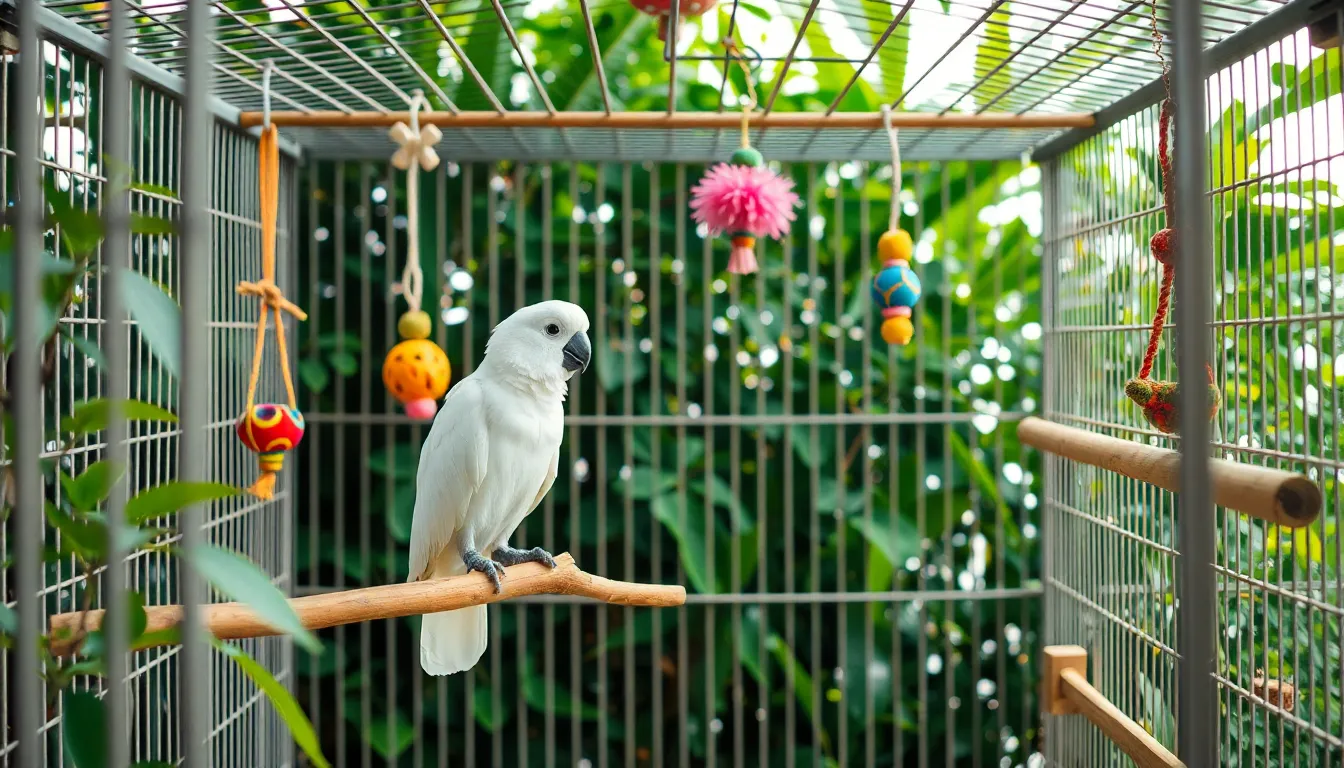 6 white parrot bird