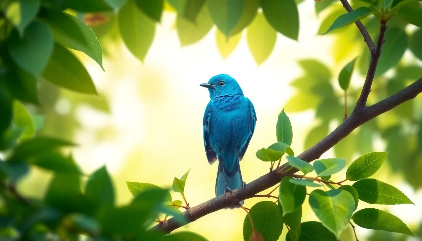 7 blue bird illustration