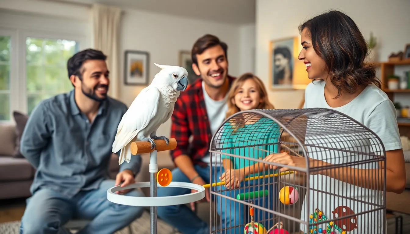 7 white parrot bird