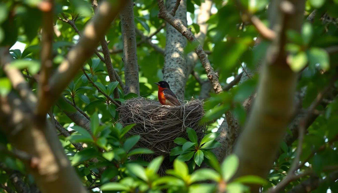 bird building nest