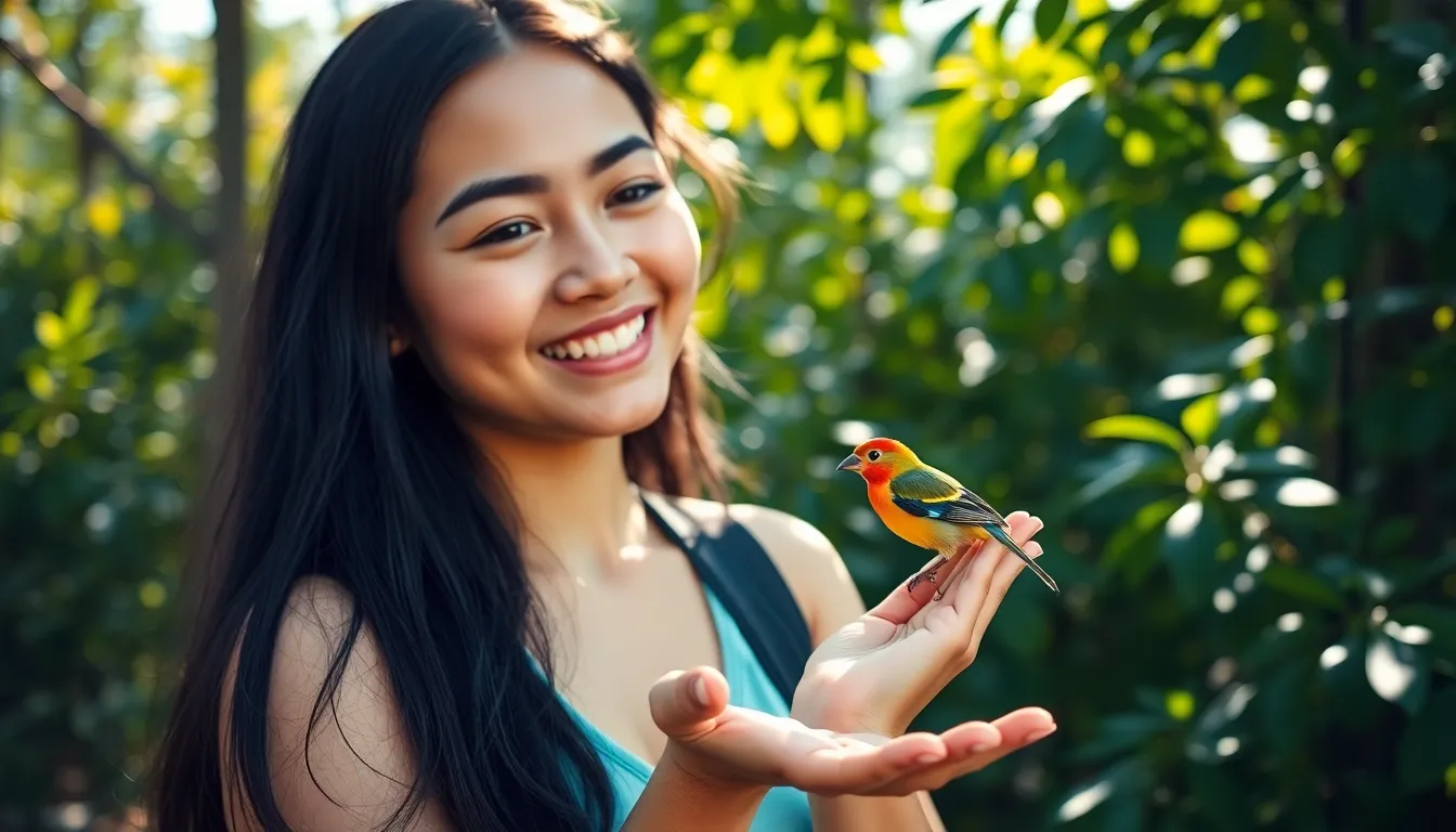 bird on hand