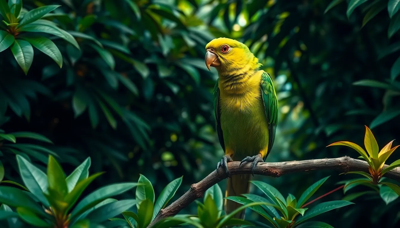 green parrot bird